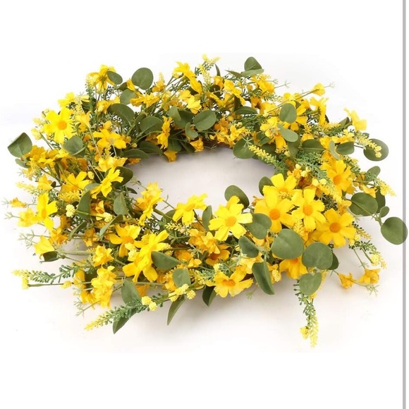 Vibrant Yellow Floral Wreath - Picture 3 of 5